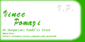 vince pomazi business card